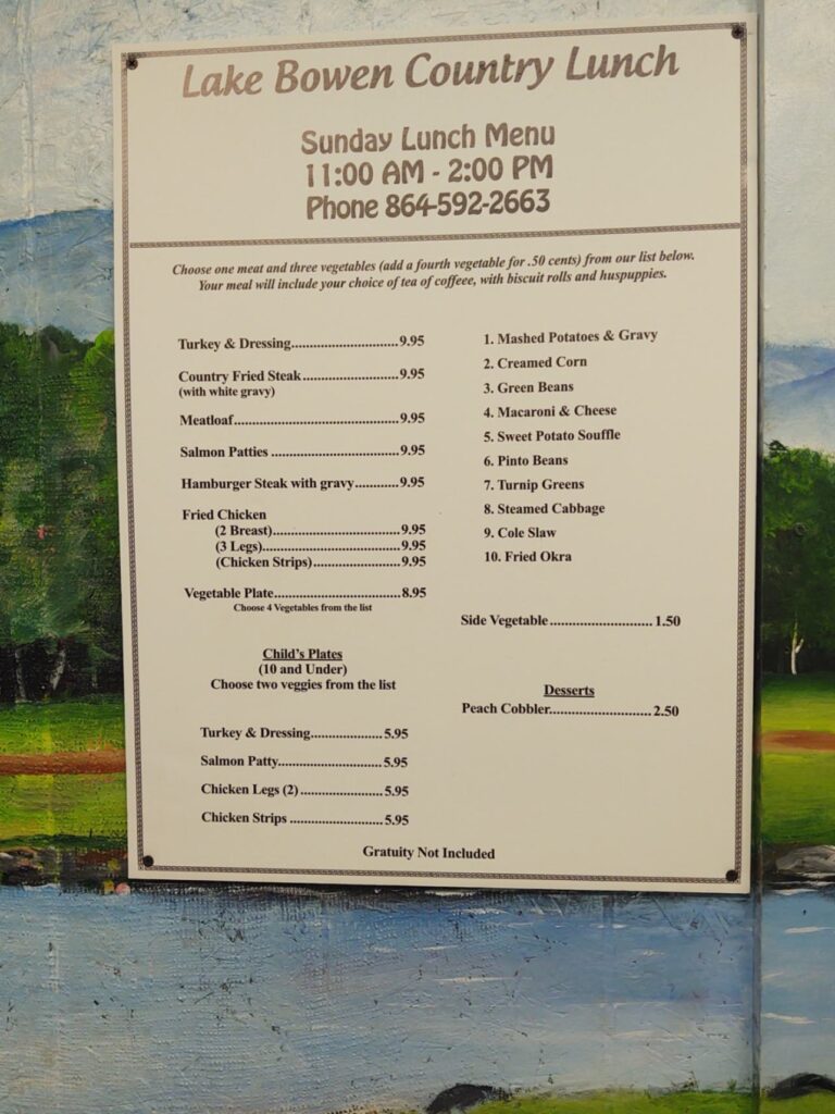 Lake Bowen Fish Camp Menu 4