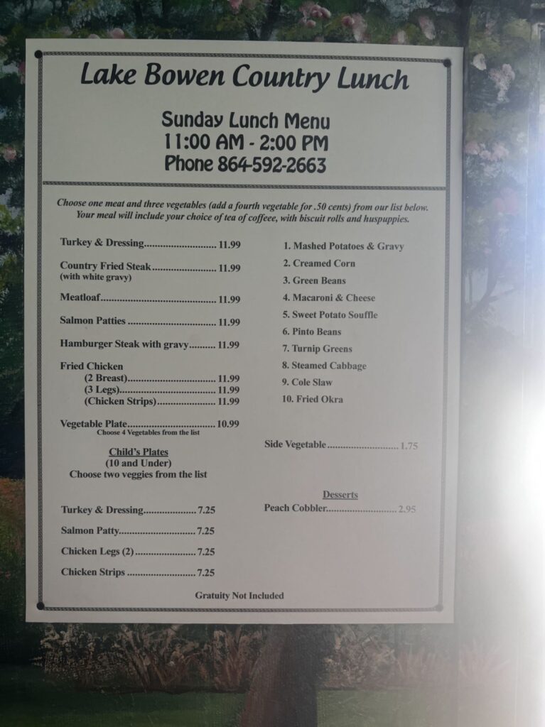 Lake Bowen Fish Camp Menu 5